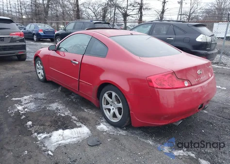2003 Infiniti G35 Base W/Leather z USA, uszkodzony, nr VIN JNKCV54EX3M221490